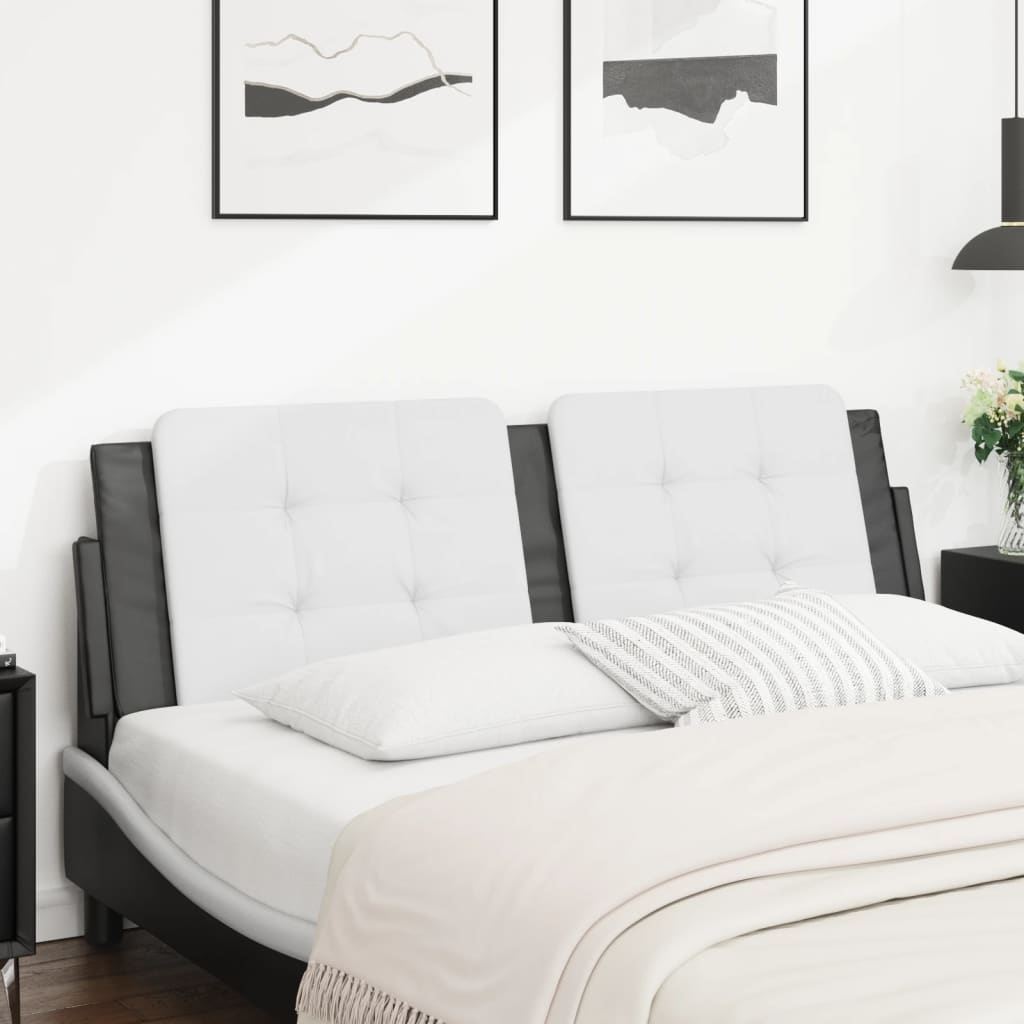 Cuscino Testiera Zadar Bianco e Nero 160 cm in Similpelle