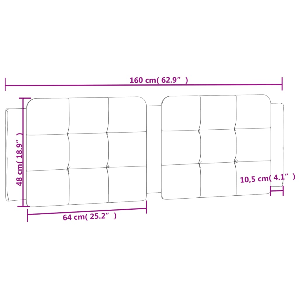 Cuscino Testiera Zadar Nero e Bianco 160 cm in Similpelle | homemem39