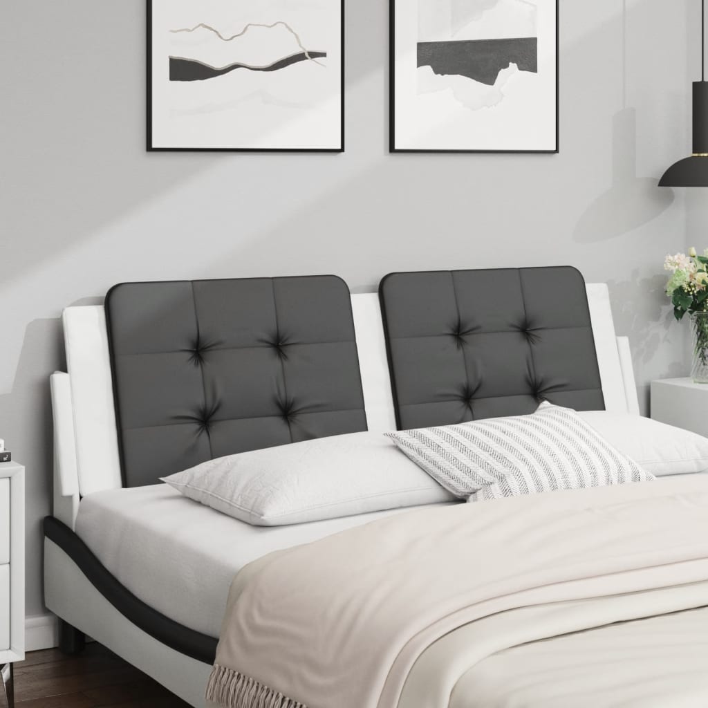 Cuscino Testiera Zadar Nero e Bianco 160 cm in Similpelle
