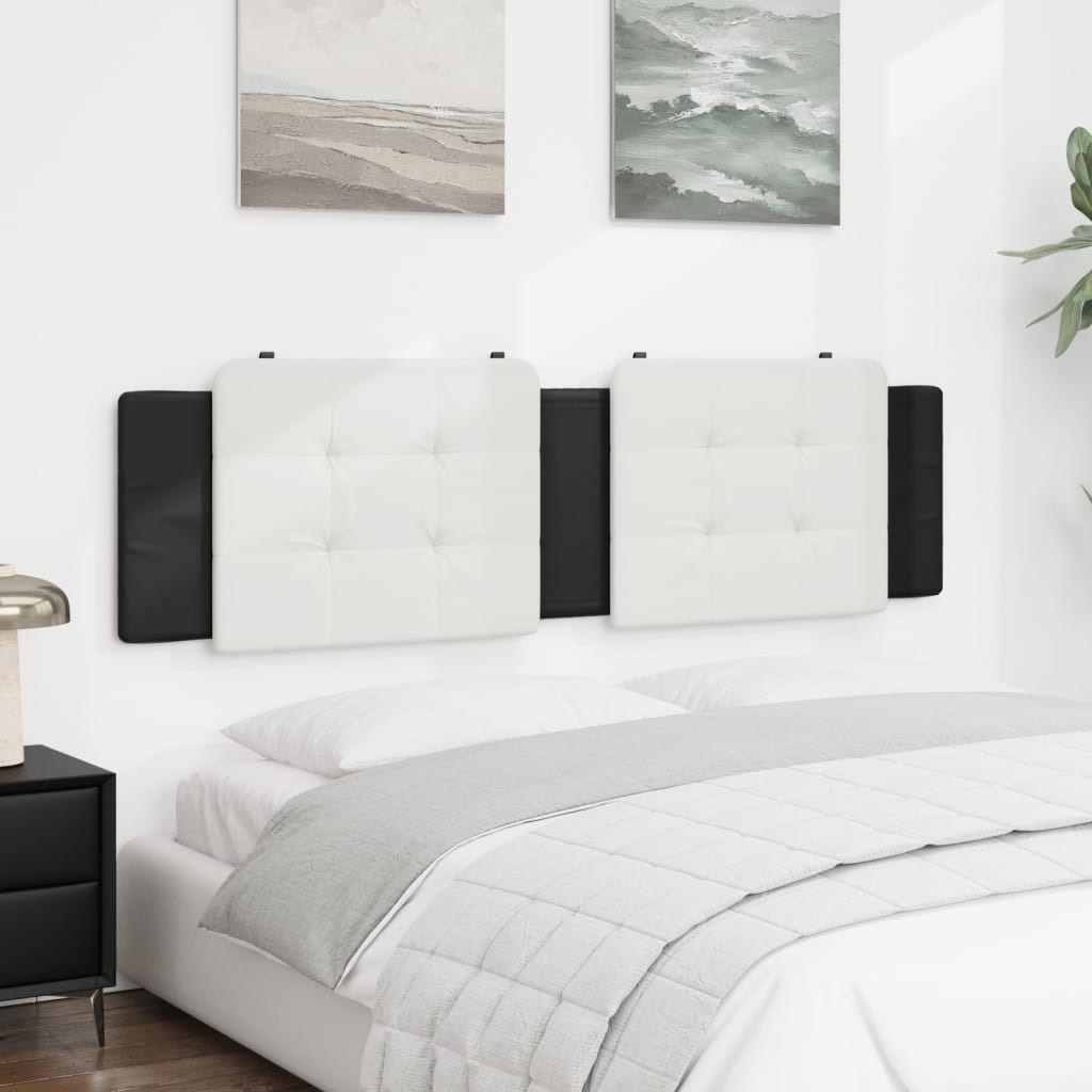 Cuscino Testiera Zadar Bianco e Nero 180 cm in Similpelle