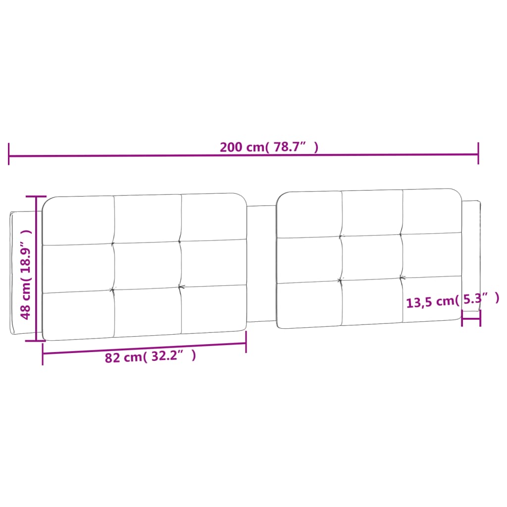 Cuscino Testiera Zadar Marrone 200 cm in Similpelle | homemem39