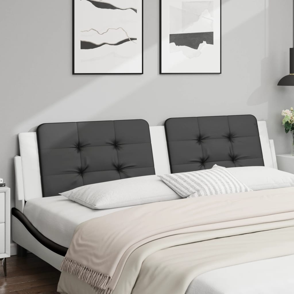 Cuscino Testiera Zadar Nero e Bianco 200 cm in Similpelle