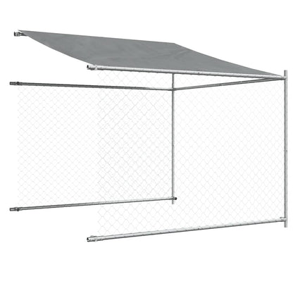 Gabbia Cani con Tetto e Porta Grigia 12x2x2 m Acciaio Zincato | homemem39
