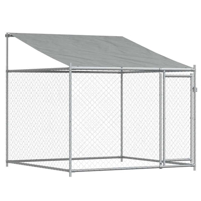 Gabbia Cani con Tetto e Porta Grigia 12x2x2 m Acciaio Zincato | homemem39