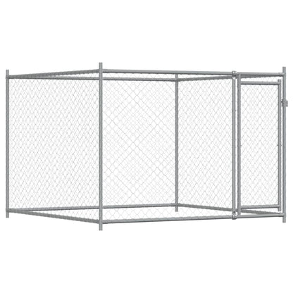 Gabbia per Cani con Porte Grigia 4x2x1,5 m in Acciaio Zincato | homemem39