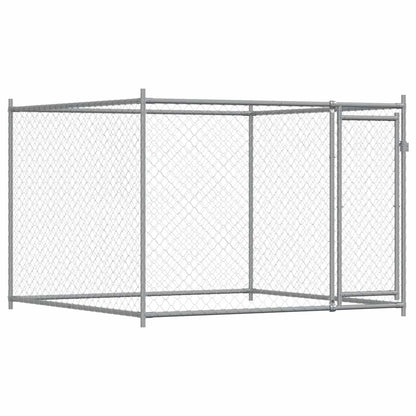 Gabbia per Cani con Porte Grigia 6x2x1,5 m in Acciaio Zincato | homemem39