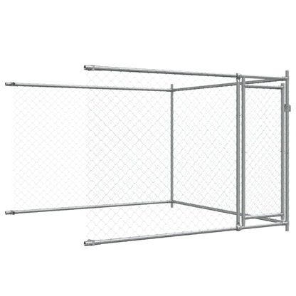 Gabbia per Cani con Porte Grigia 6x2x1,5 m in Acciaio Zincato | homemem39
