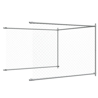 Gabbia per Cani con Porta Grigia 4x2x1,5 m in Acciaio Zincato | homemem39