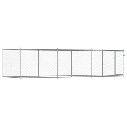 Gabbia per Cani con Porta Grigia 6x2x1,5 m in Acciaio Zincato | homemem39