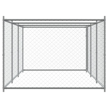 Gabbia per Cani con Porta Grigia 6x2x1,5 m in Acciaio Zincato | homemem39