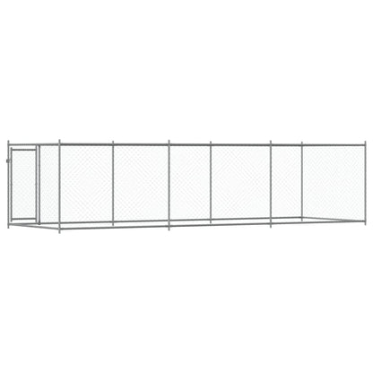 Gabbia per Cani con Porta Grigia 6x2x1,5 m in Acciaio Zincato | homemem39