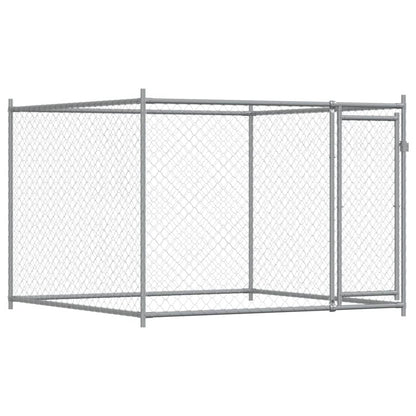 Gabbia per Cani con Porta Grigia 6x2x1,5 m in Acciaio Zincato | homemem39