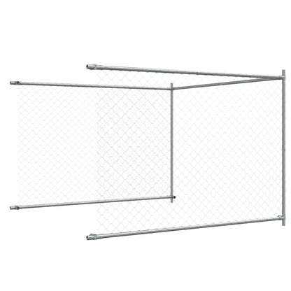 Gabbia per Cani con Porta Grigia 6x2x1,5 m in Acciaio Zincato | homemem39