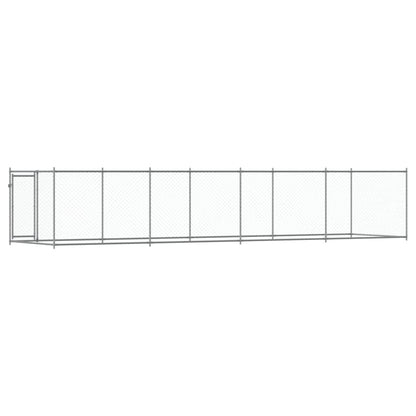 Gabbia per Cani con Porta Grigia 8x2x1,5 m in Acciaio Zincato | homemem39