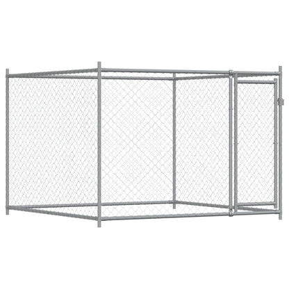 Gabbia per Cani con Porta Grigia 10x2x1,5 m in Acciaio Zincato | homemem39