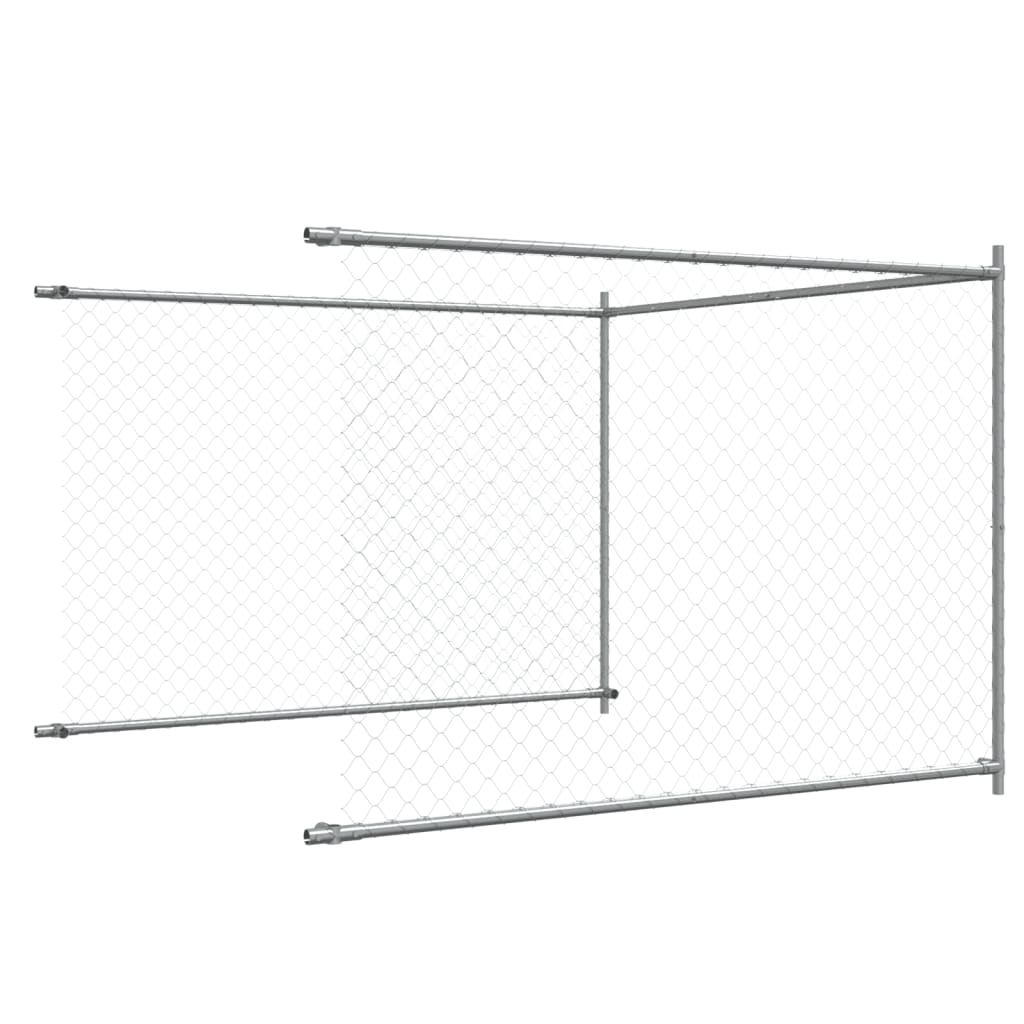 Gabbia per Cani con Porta Grigia 10x2x1,5 m in Acciaio Zincato | homemem39