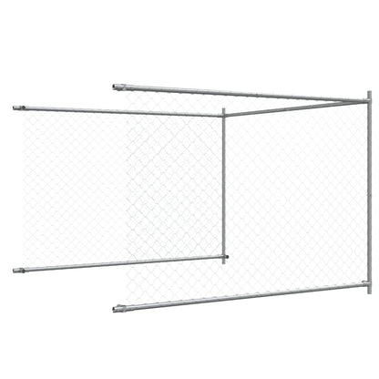 Gabbia per Cani con Porta Grigia 10x2x1,5 m in Acciaio Zincato | homemem39