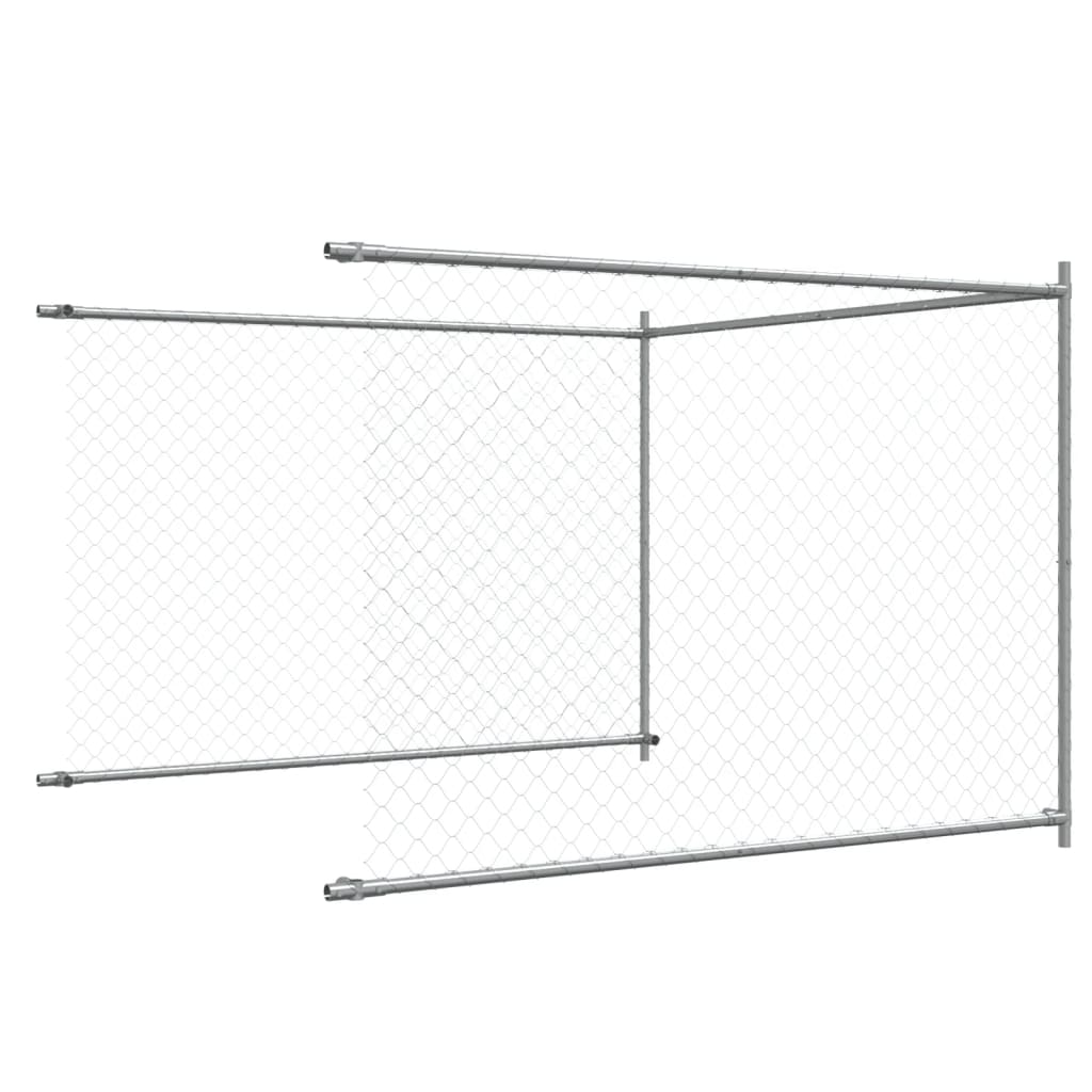 Gabbia per Cani con Porta Grigia 12x2x1,5 m in Acciaio Zincato | homemem39