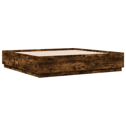 Giroletto con Luci LED Rovere Fumo 200x200 cm Legno Multistrato | homemem39