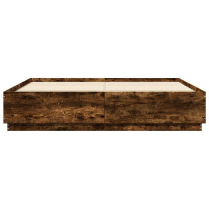 Giroletto con Luci LED Rovere Fumo 200x200 cm Legno Multistrato | homemem39