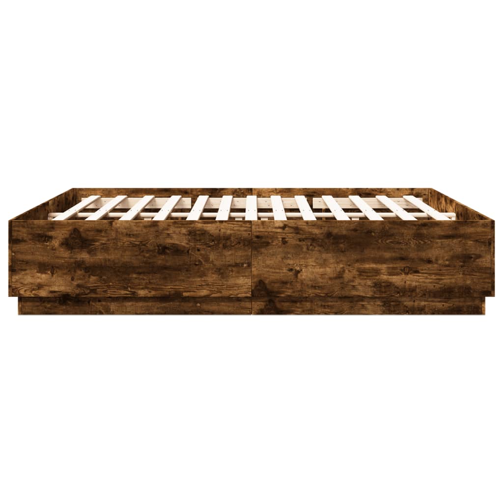 Giroletto con Luci LED Rovere Fumo 200x200 cm Legno Multistrato | homemem39