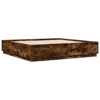 Giroletto con Luci LED Rovere Fumo 200x200 cm Legno Multistrato | homemem39