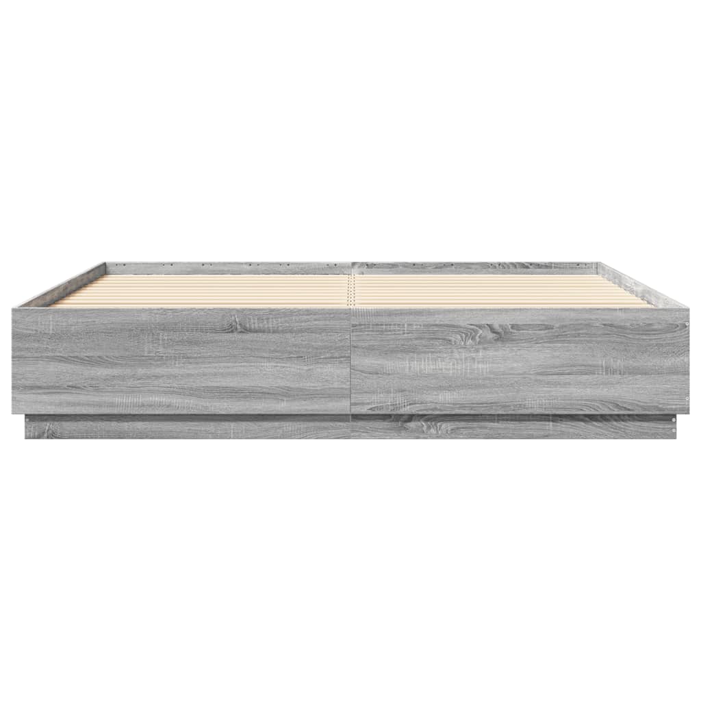 Giroletto Luci LED Grigio Sonoma 200x200 cm Legno Multistrato