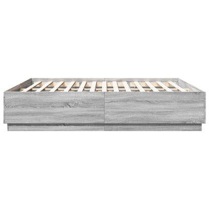 Giroletto Luci LED Grigio Sonoma 200x200 cm Legno Multistrato