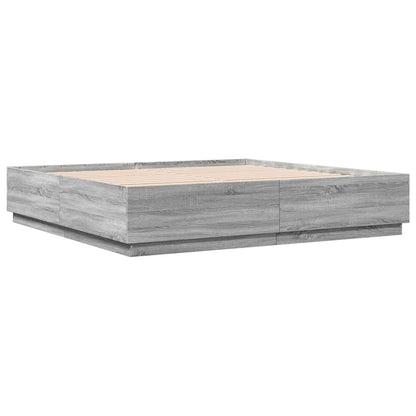Giroletto Luci LED Grigio Sonoma 200x200 cm Legno Multistrato
