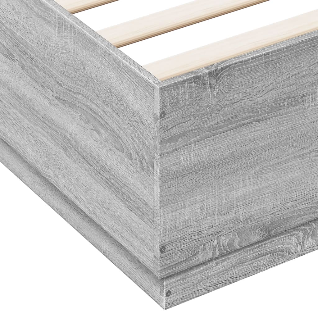 Giroletto Luci LED Grigio Sonoma 200x200 cm Legno Multistrato