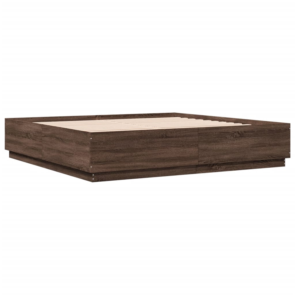 Giroletto Luci LED Rovere Marrone 200x200 cm Legno Multistrato - homemem39