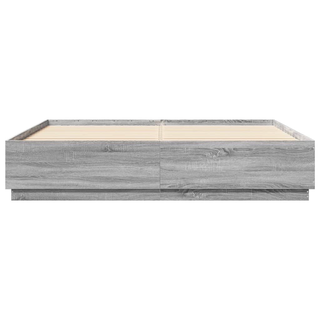 Giroletto Luci LED Grigio Sonoma 180x200 cm Legno Multistrato | homemem39