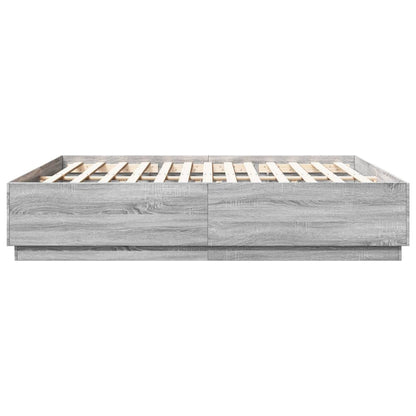 Giroletto Luci LED Grigio Sonoma 180x200 cm Legno Multistrato | homemem39
