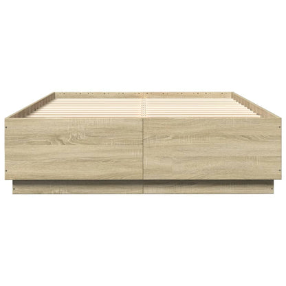 Giroletto Luci LED Rovere Sonoma 160x200 cm Legno Multistrato - homemem39