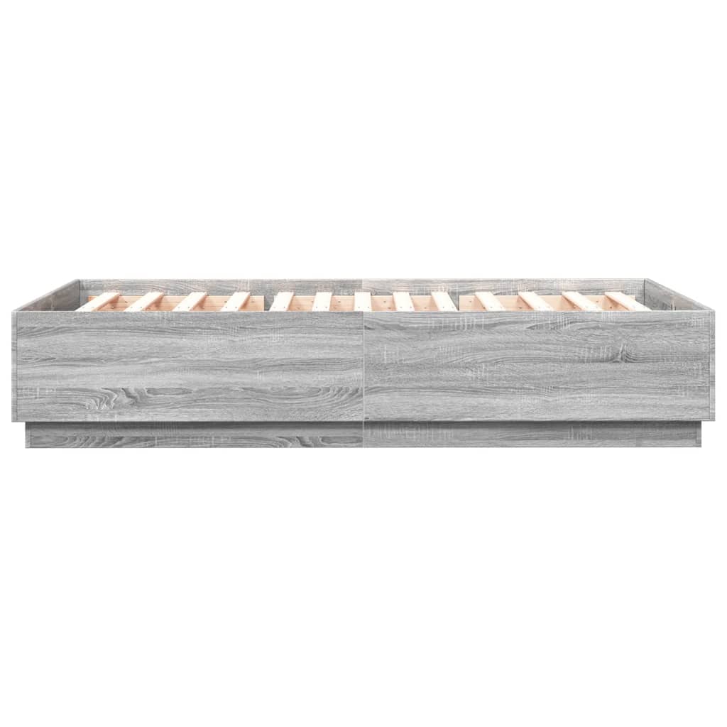 Giroletto Luci LED Grigio Sonoma 160x200 cm Legno Multistrato