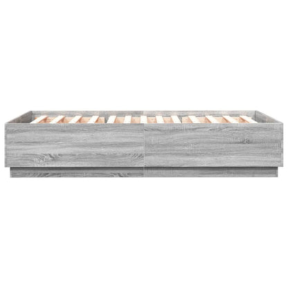 Giroletto Luci LED Grigio Sonoma 160x200 cm Legno Multistrato