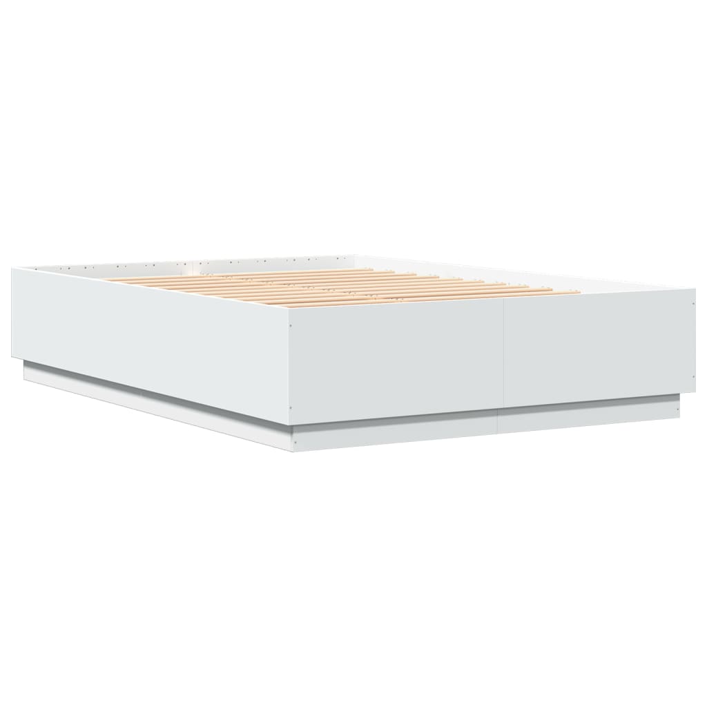 Giroletto con Luci LED Bianco 150x200 cm in Legno Multistrato | homemem39