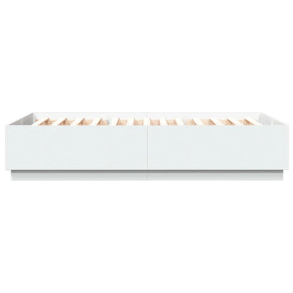 Giroletto con Luci LED Bianco 150x200 cm in Legno Multistrato | homemem39