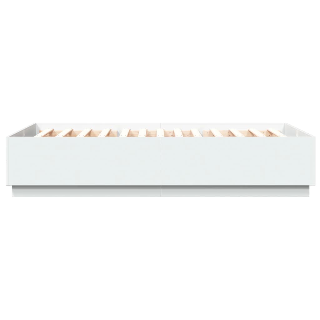 Giroletto con Luci LED Bianco 150x200 cm in Legno Multistrato