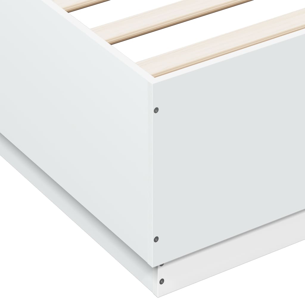 Giroletto con Luci LED Bianco 150x200 cm in Legno Multistrato | homemem39