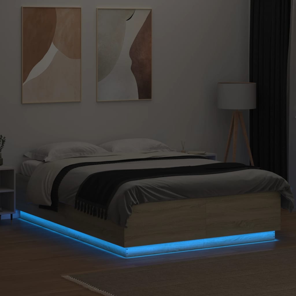 Giroletto Luci LED Rovere Sonoma 150x200 cm Legno Multistrato