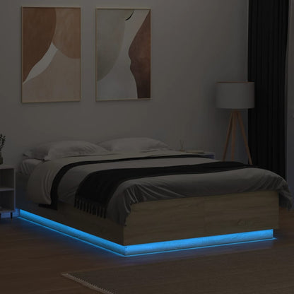 Giroletto Luci LED Rovere Sonoma 150x200 cm Legno Multistrato