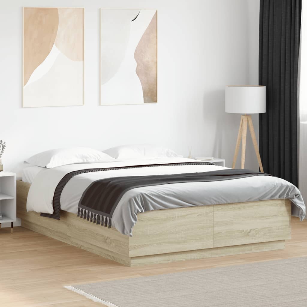 Giroletto Luci LED Rovere Sonoma 150x200 cm Legno Multistrato | homemem39