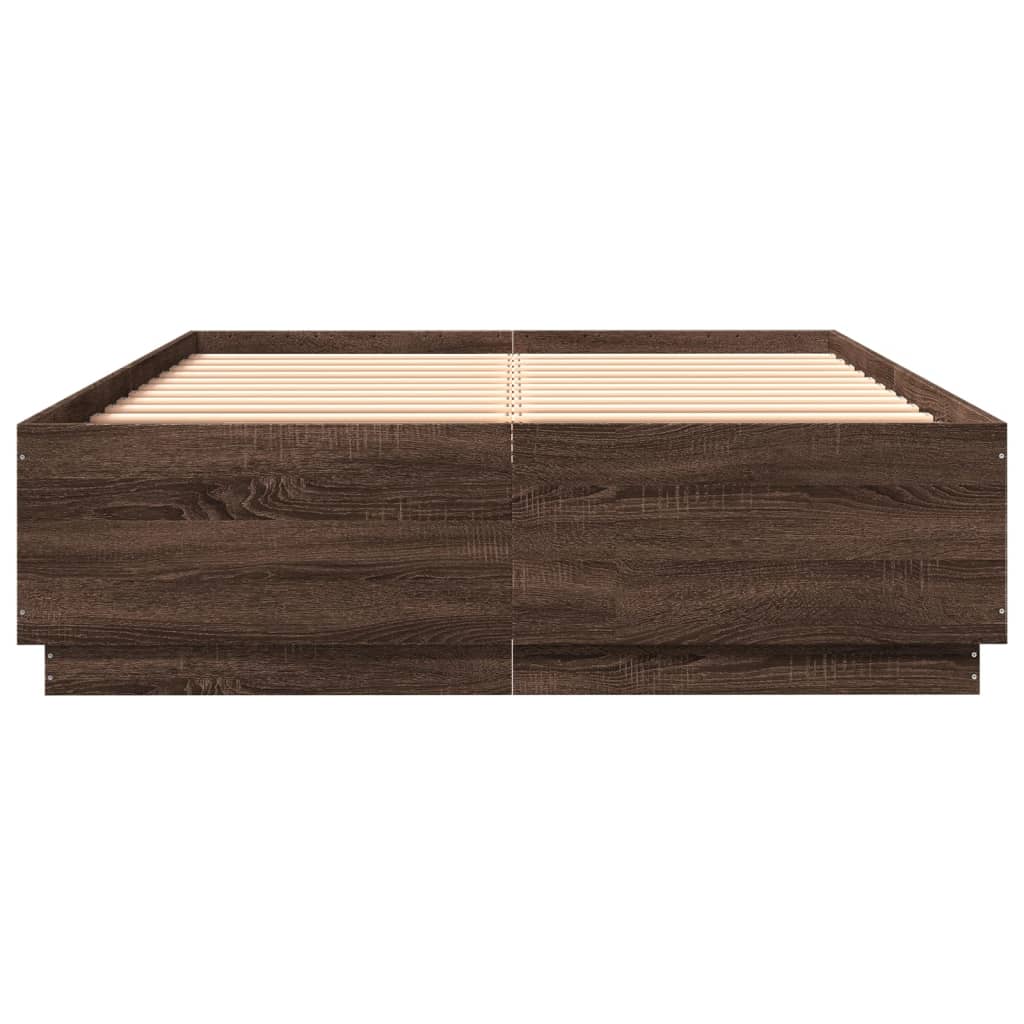 Giroletto Luci LED Rovere Marrone 150x200 cm Legno Multistrato - homemem39