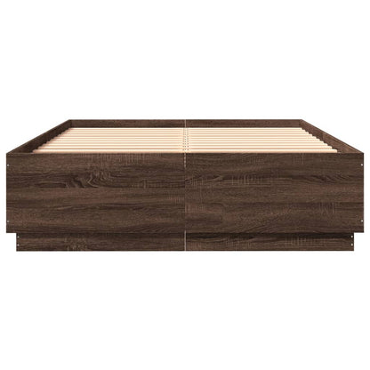 Giroletto Luci LED Rovere Marrone 150x200 cm Legno Multistrato - homemem39