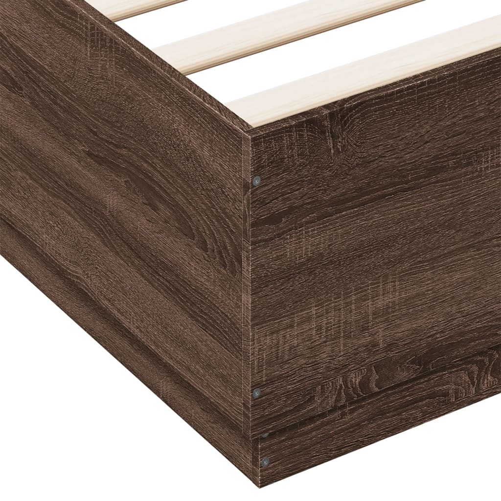 Giroletto Luci LED Rovere Marrone 150x200 cm Legno Multistrato - homemem39