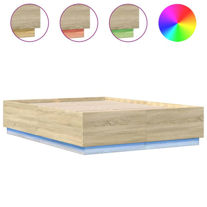 Giroletto Luci LED Rovere Sonoma 140x200 cm Legno Multistrato | homemem39