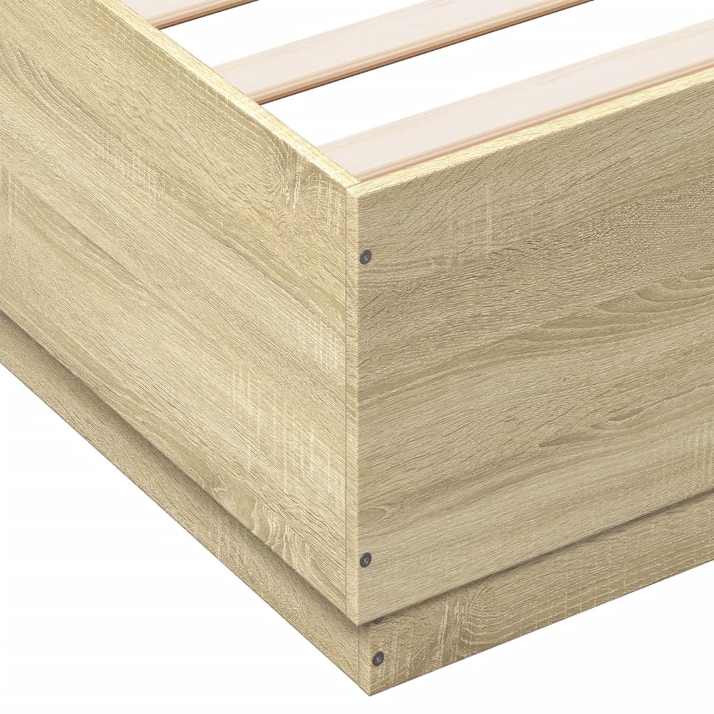 Giroletto Luci LED Rovere Sonoma 140x200 cm Legno Multistrato | homemem39