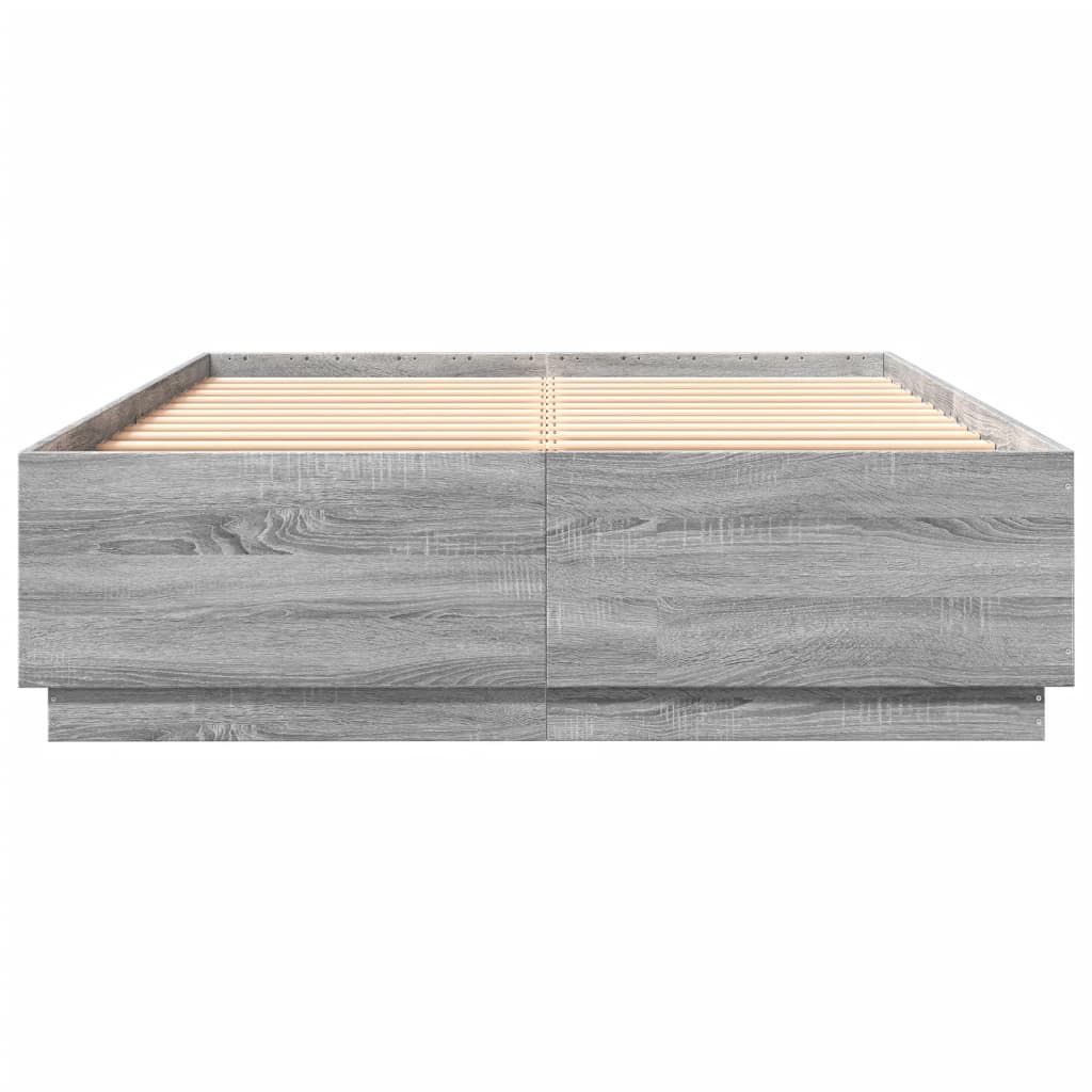 Giroletto Luci LED Grigio Sonoma 140x200 cm Legno Multistrato - homemem39
