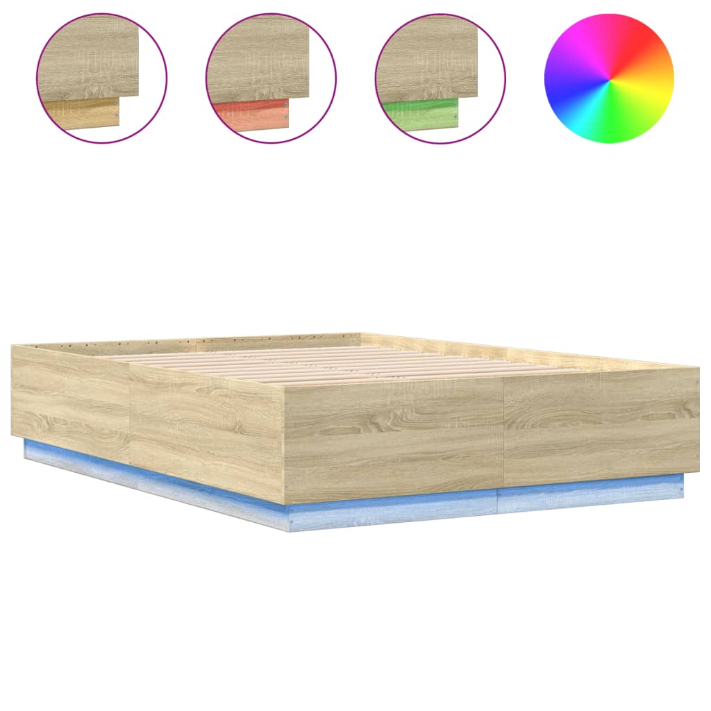 Giroletto Luci LED Rovere Sonoma 120x200 cm Legno Multistrato | homemem39